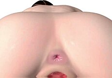 bigboob hentai 3d babe bent over for a massive cock creampie in wild action.