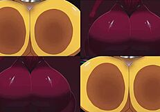 foxy ass and chica boobs in horny anime hentai sex scene