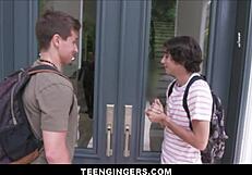 petite alexa nova slut fucks two cocks while studying