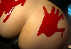 Halloween Slut Screams During Creampie Orgy with Big Cocks!