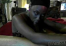 Black couple indulges in ANAL SEX on the SOFA, blending FRENCH KISSES with BLOWJOB and ASSFUCKING.