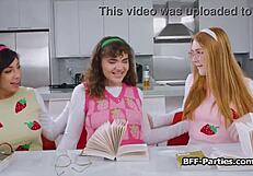 Geek chicks party with books