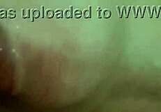 Wife gives wet blowjob with cum on small tits