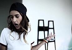 Discovering my step-sister’s bisexuality in the garage leads to a steamy threesome