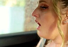 Charlie Teases in Skirt, Nearly Cumming While Driving on Road