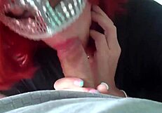 Redhead Wife Sucks Monster Cock