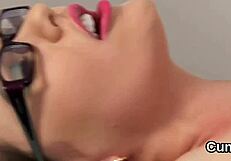 peculiar looker receives facial in pov session