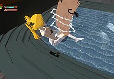 Femdom vampire in whirlpool pool POV game.