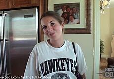 hot iowa girl 'am i doing this right?' masturbating naked on camera first time