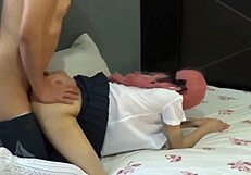 She resisted at first, but he persuaded her into steamy teen homemade action