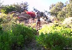 Busty Blonde Slave Tied Up and Deepthroating Monster Cock in Bondage