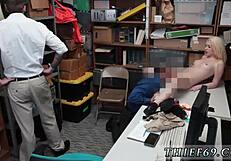 Short brunette teen attempts theft while wearing uniform