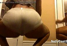 Ebony Teen Jiggling Bubble Butt In Slow Motion, Getting Horny