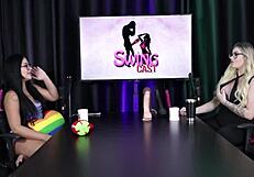 The playful way she sits and the revenge she planned - Gabi Tamiris in sheer red lingerie