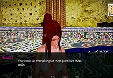 Amateur redhead's small tits bounce during game walkthrough