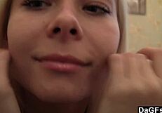 Tiny girlfriend reveals skinny body emotionally