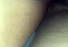 Young and unfaithful Hispanic beauty on her knees in a thong.