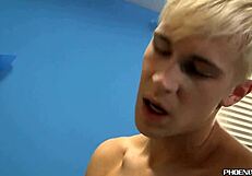 i'm screwing this blond twink's sweet ass while jerking off