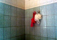 Shower tease with undressing and teasing