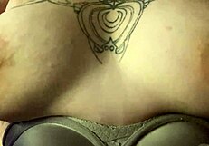 Bra fetish hardens nipples boobs play