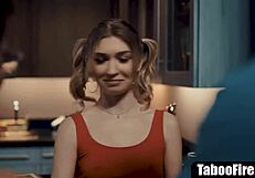 young cheerleader coerced into hardcore threesome by milf coach and husband