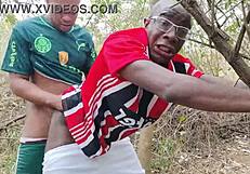 Horny Studs Fucking Hard in Gay Bareback Forest Scene