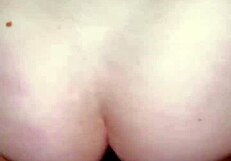 white bitch riding black cock with her pussy bouncing.