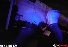 two gay cops suck and ride big black cock outdoors