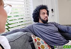 Maid honey hayes begs for more of her client's big throbbing cock