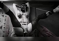 Bound Mature MILF with Hairy Big Ass Orgasms