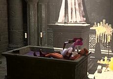 yo, check this busty elf dominating in 3d fight animation