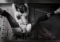 Bound Mature MILF with Hairy Big Ass Orgasms