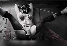 Bound Mature MILF with Hairy Big Ass Orgasms