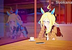 uma musume rides in cowgirl style