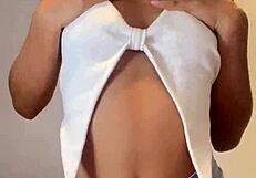 is this cute 18 year old woman naked in the bathroom