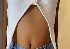 is this cute 18 year old woman naked in the bathroom