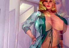 Blonde Milf Scrubs Down with Wet Titty Fuck