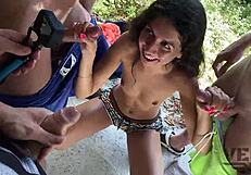 Stepsister gives a sloppy blowjob and gets a messy facial