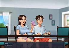 Stepsister Poses Naked in Shower