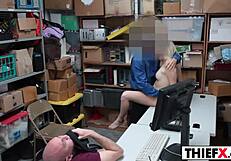 Hot teen 18+ is a really bad thief punished with blowjob and ass in office garage