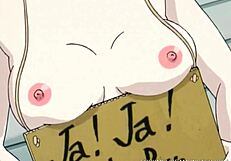 Lezdom BDSM ass beading on restrained petite teen