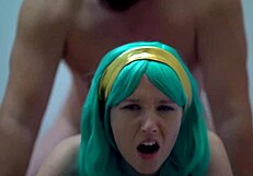 Blue-Eyed Babe Gets Her Tight Pussy Creamed in Bed