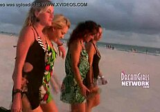 Shy First-Time Flashers Expose Their Tits On Florida Beach In Public.