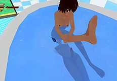 Femdom university cherry bathroom humiliation game with cute slave