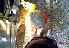 Luna Bent Over for Outdoor Blowjob and Big Cock Sex