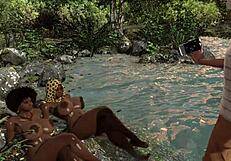 Tribal African Twins With Big Tits And Ass In Anal Blowjob