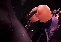 Raiden Shogun Takes on Wild Gang Bang in Anime Action