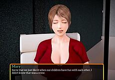 milf with big tits gets pussy licked in subtle family scene