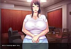 In this anime hentai, the wife gets a blowjob and doggystyle sex, bent over for a creampie finish