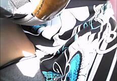 POV blowjob in a car parked in the lot, wet and intense.